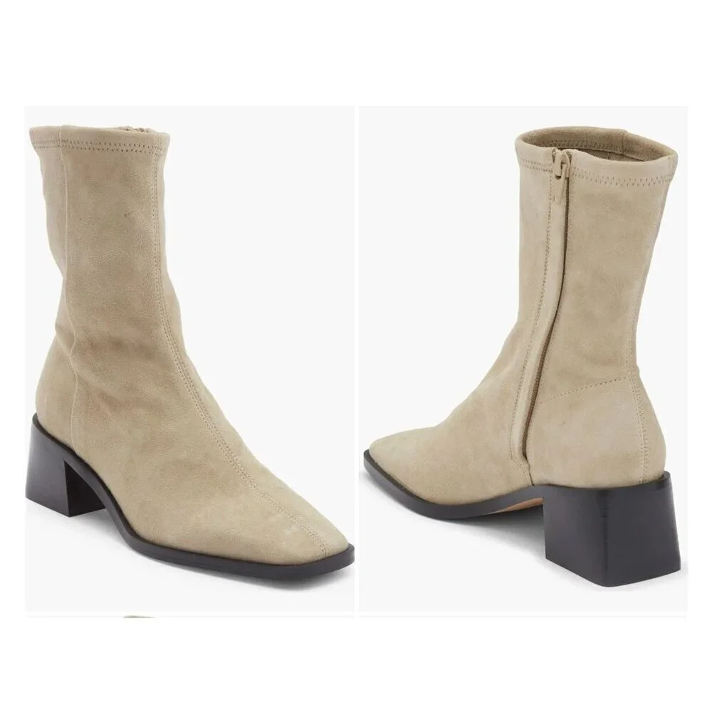 & OTHER STORIES Paulina Square Toe Boot Beige Womens Size US 4